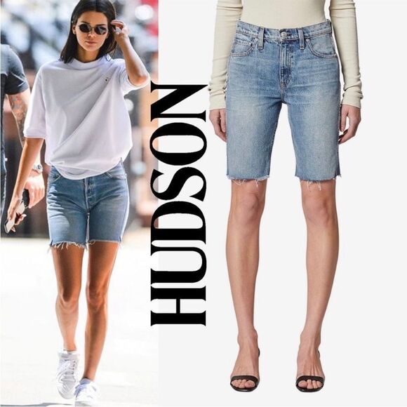 Hudson Jeans Blue High Waist Denim Shorts - Picture 1 of 10